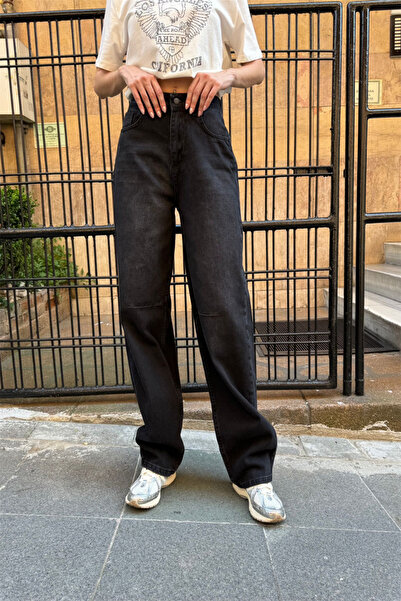 Karakedi Μαύρο τζιν παντελόνι με αγκράφα