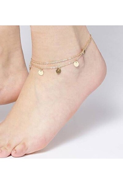 MODAMAYS 2 قطعة سلسلة ذهبية اللون خلخال نسائي b2315m