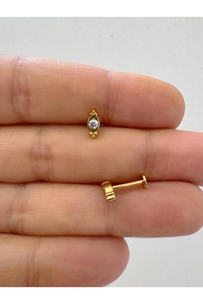 Arescollection 1 adet G23 TİTANİUM ( titanyum ) tragus helix kıkırdak uyumlu ...