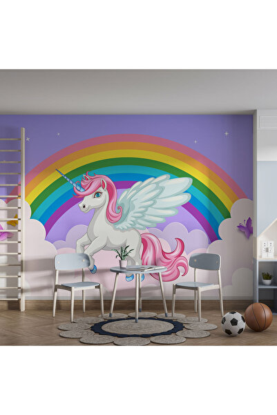 Home Gökkuşağı bulutlar unicorn poster duvar kağıdı