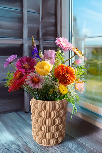 N NOXXO Nordic Decorative Bubble Vase Vegan Pla Cream