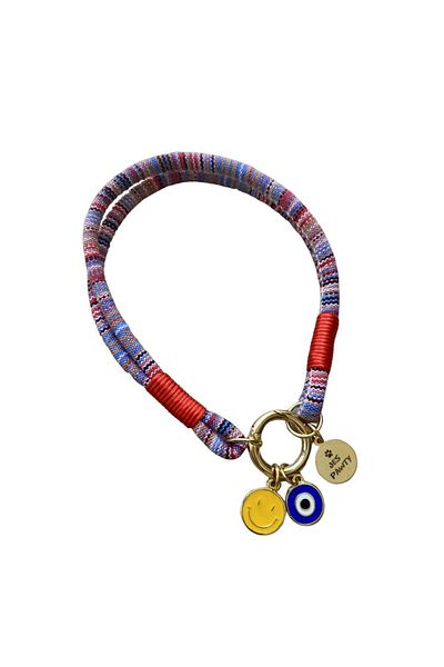 JesPawty Sky Blue Rope Rope Cat Dog Necklace with Charm End