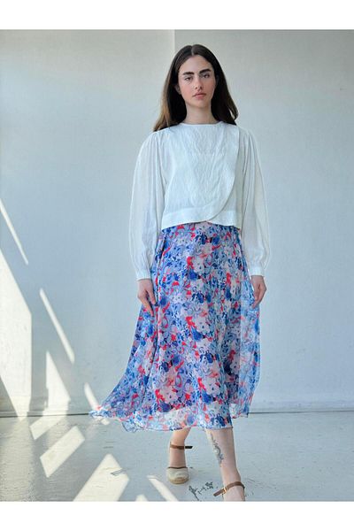 Retrobird Blue Valerie șifon cu mâneci căptușite lungi E single pantofi de damă