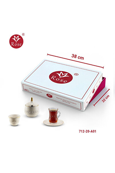 Rose CR-712-Rose-  طقم تقديم 20 قطعة للشاي والقهوة