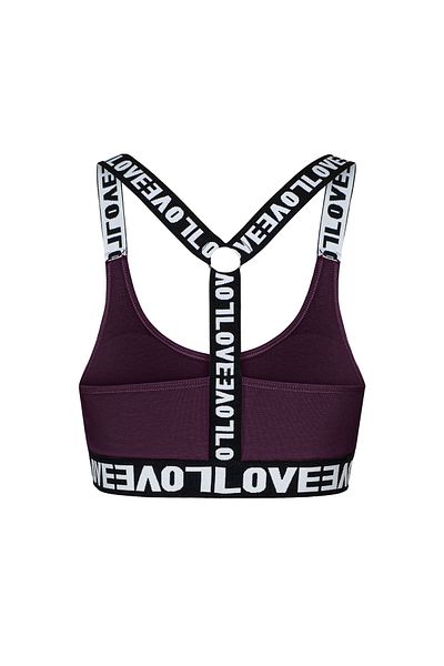 HNX Cotton Love Rubber Removable Covered Women's Sports Bustier 2 Pcs
