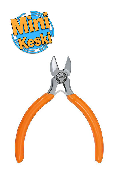 Badem10 Mini Yan Keski Kombine Pense Küçük Plastik Saplı 10 cm Kargaburnu Met...