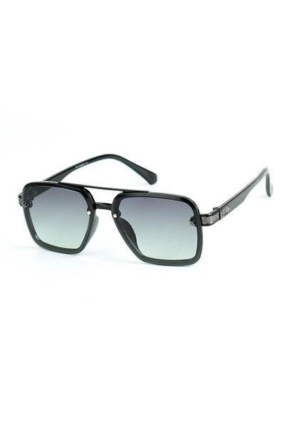 Di Caprio Men's Black Uv400 Protection Rectangular Model Sunglasses