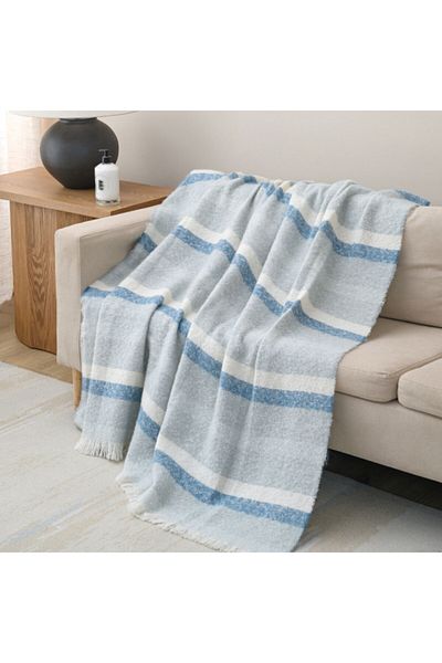 Mezoe Stripe Pattern Soft and Luxurious Yarn Dyed Woven Throw