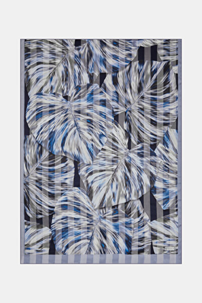 Vakko LACİVERT ÇİÇEK DESENLİ TRİANON ŞAL