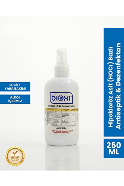 Bioxi Antiseptik Ve Dezenfektan 250 ml Hocl Bazlı Yara, Cilt Ve El Bakımı Için Etkili Çözüm