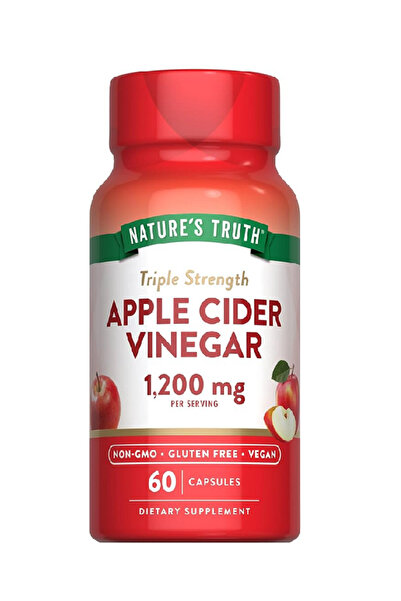 Natures Truth Triple Strength Apple Cider Vinegar with The Mother 600 mg 60 V...