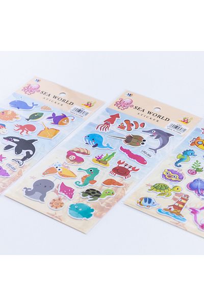 Bimotif 3Pcs Embossed Adhesive Sticker,Underwater World Diver Girl
