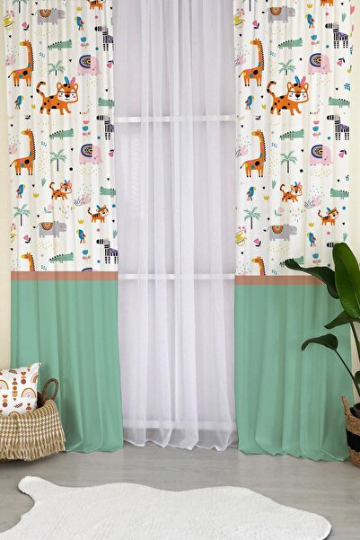 milroma Animal Pattern Velvet Baby and Kids Room Background Curtain - White