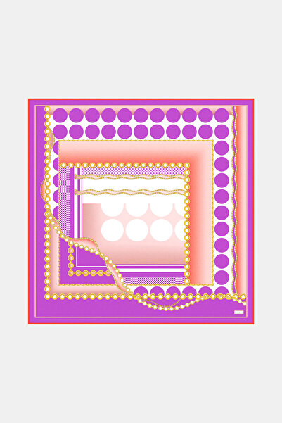 Vakko FUŞYA GEOMETRİK DESENLİ TWILL EŞARP