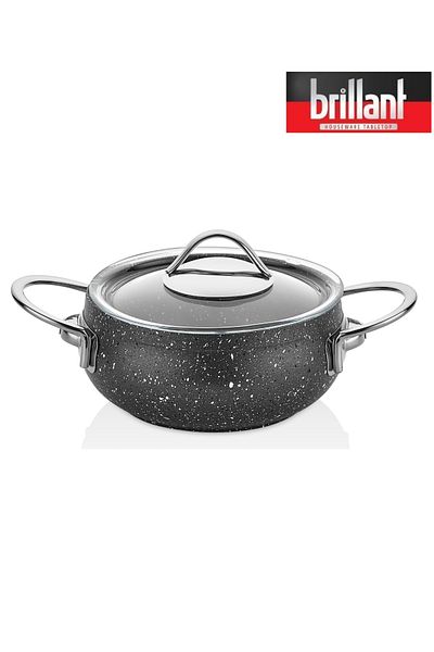 Brillant Luxury 6 Piece Granite Pot Casserole Set 16/18/20 cm Fireproof Non-Stick Casserole Pot Set Tora Anthracite