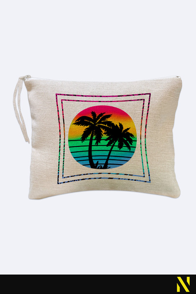 nilizma Retro Palm Pattern Linen Handbag