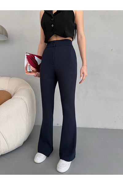 alanora Women's High Waist Flared Leg Stretchy Lycra Fabric Pants