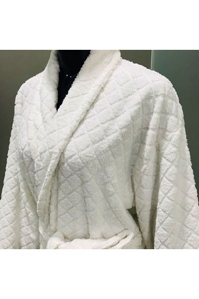 REVE Quick Drying Highly Absorbent Shawl Collar Diamond Terry Female Bathrobe