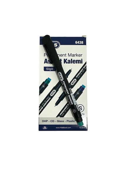 Mas Permanent Cd Pen (S) Black 12 Pieces