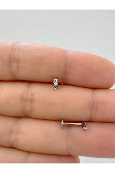 Arescollection 1 adet G23 TİTANİUM ( titanyum ) tragus helix kıkırdak uyumlu ...