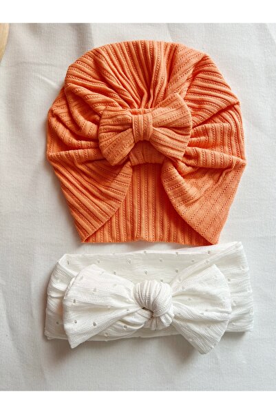 BurculuDükkan Kız Bebek Bone Bandana 2’li Set Hediyelik Set