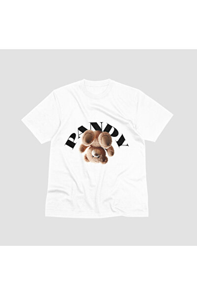 pandy تي شيرت بأكمام قصيرة مطبوع عليه دمية دب باندي للجنسين