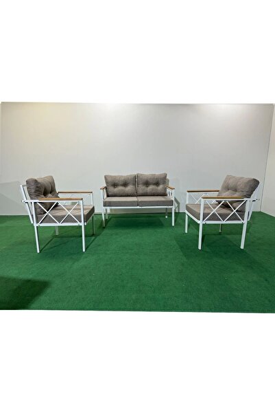 adımshops 2+1+1 Beyaz profil Balkon-bahçe-kafe- Çay Seti-koltuk Takımı-oturma...