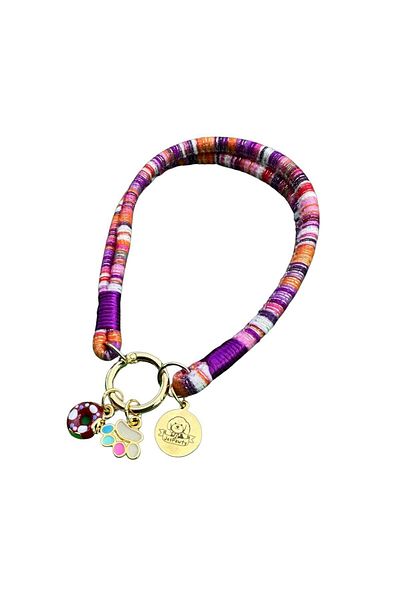 JesPawty Jesspecial Purple Rope Cat Dog Necklace with Charm Pendants