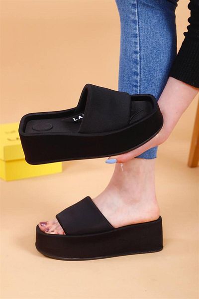 layki Παντόφλες πολυτελείας με ψηλή σόλα Volga Black
