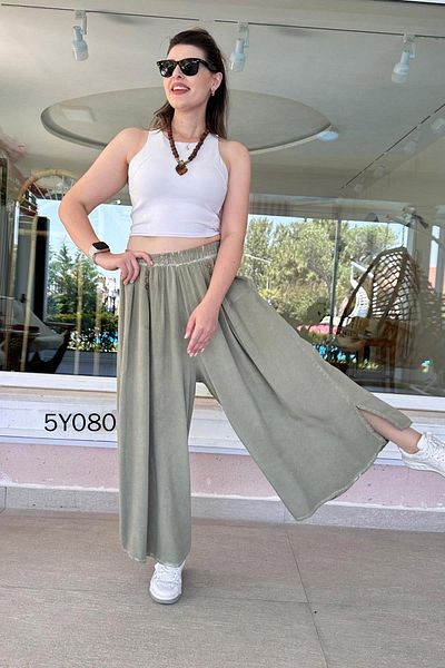 İnce Topuk Loose Viscose Trousers 5Y080