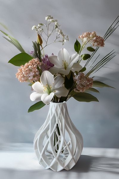 N NOXXO Nordic Decorative Crystal Vase Vegan Pla White