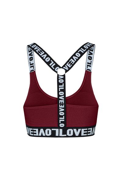 HNX Cotton Love Rubber Removable Covered Women's Sports Bustier 2 Pcs