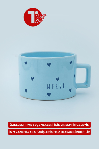 birtasarım Bir Tasarım Kalpli İsimli Fincan