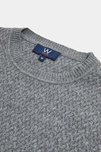 W Collection Gray Crew Neck Long Sleeve Sweater