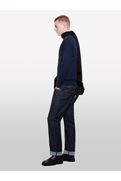 Sisley Men's Indigo Cotton and Viscose Blended 5 Pocket High Waist Denim Pants