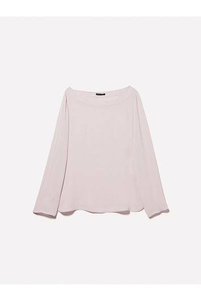 Sisley Γυναικεία πούδρα 100% ιξώδης άνετη μπλούζα με λαιμόκοψη με σχισμές στο πλάι