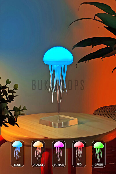 Buka Shops Dans Eden Denizanası Gece Lambası | Ses ile kontrol | Tavana Asılabilen, RGB Renkli, Şarj Edilebilir