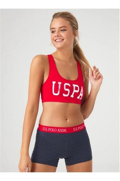 U.S. Polo Assn. BAZA. Polo Assn. Set bustieră-pantaloni scurți imprimat pentru damă