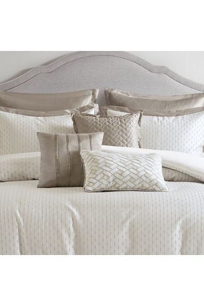 Orange Bed & Bath طقم لحاف مزدوج من جاليليو عاجي اللون مكون من 11 قطعة
