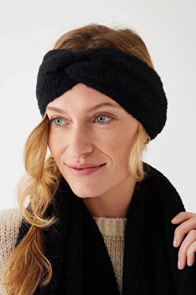 CAŞ DEKORASYON Μαύρη βελούδινη πετσέτα και μπαντάνα γιόγκο