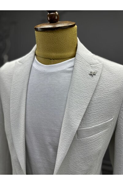 ALTINYILDIZ CLASSICS Slim Fit Dar Kesim Mono Yaka Ekru Takım Elbise