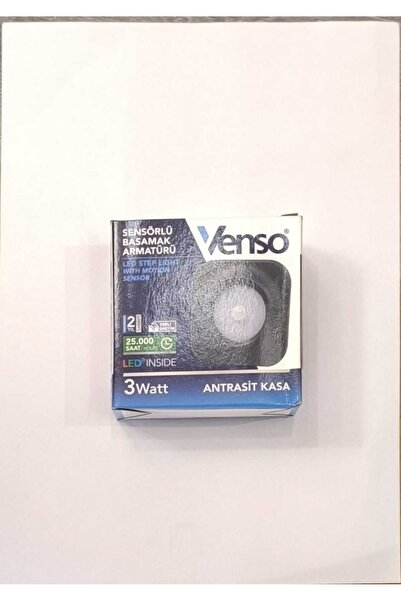 VENSO SENSÖRLÜ BASAMAK ARMATÜRÜ 3Watt ANTRASİT KASA 3000K