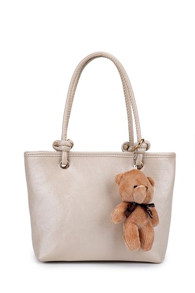 minebag Λουστρίνι με αρκουδάκι, τσάντα χιαστί Marlene Cream