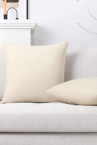 Cortibo Alaska Linen Throw Pillow Cover - Cream