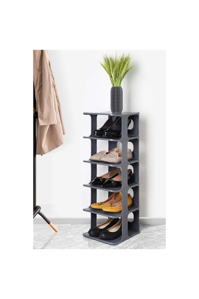 bizdeneve 5 Katlı Lüks Modüler Dekoratif Plastik Ayakkabılık