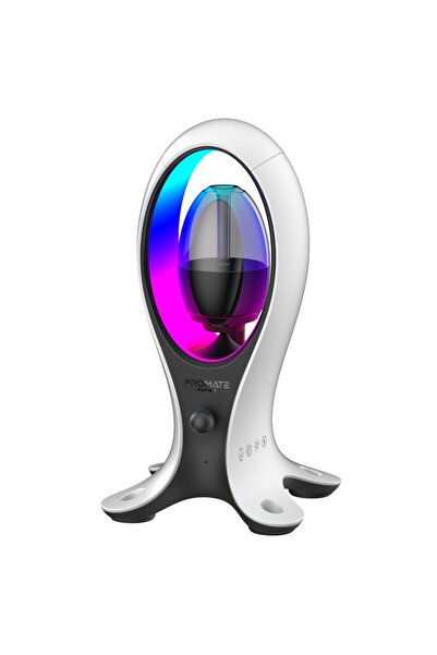Promate 4-In-1 TWS Speaker with Headset Stand and USB Hub, USB-C and Dual USB-A Portsm, RGB Lighting Modes