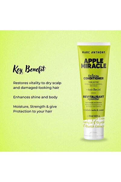 MARC ANTHONY Marc Anthony Apple Miracle Restoring Conditioner, Infused With Apple Stem Cell & Biotin - 250 Ml