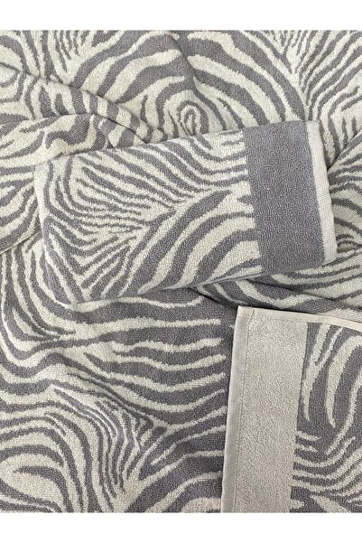 Lucy and Home Tigre, 100% Cotton Jacquard Leopard Patterned 2-Piece Towel Set 60X100Cm