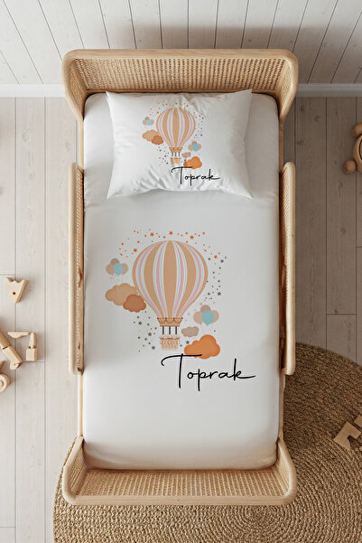 Lilabio %100 Pamuk Saten İsme Özel İsimli 100x200 Tek Kişilik Lastikli Çarşaf...