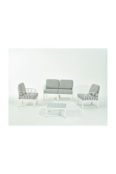Novussi GARDA Sofa Set 2+1+1+Sehpa GRİ Minderli